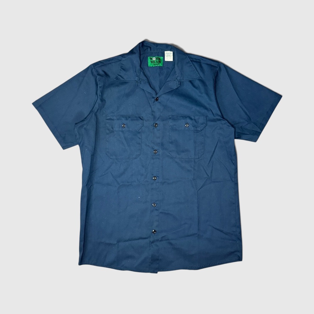 Vintage Wrangler Work Wear Shirt - Men's - M - Navy Blue